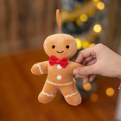 Christmas Decorative Cushion Santa Claus Toy Apple Peaceful Fruit Christmas wreath Cushion Gingerbread Man Cartoon Style