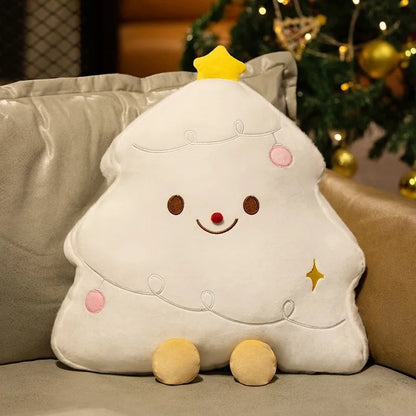 Christmas Decorative Cushion Santa Claus Toy Apple Peaceful Fruit Christmas wreath Cushion Gingerbread Man Cartoon Style
