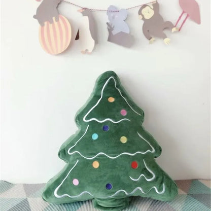 Christmas Decorative Cushion Santa Claus Toy Apple Peaceful Fruit Christmas wreath Cushion Gingerbread Man Cartoon Style