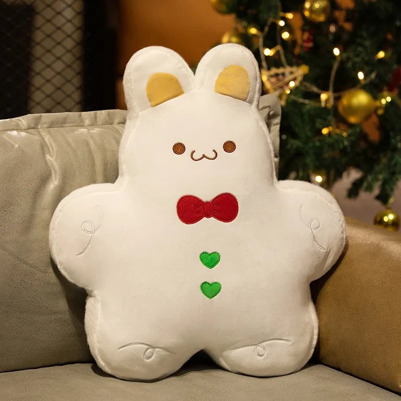 Christmas Decorative Cushion Santa Claus Toy Apple Peaceful Fruit Christmas wreath Cushion Gingerbread Man Cartoon Style