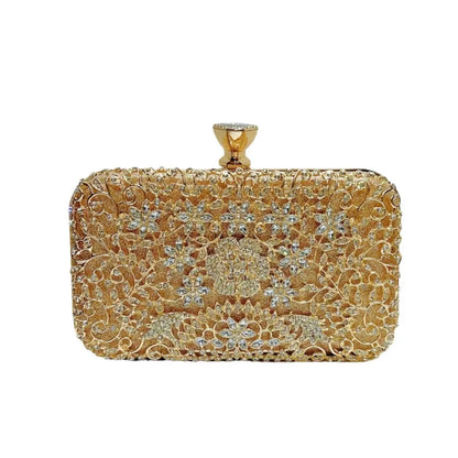 New Diamond Embedded Evening Handbag For Women Square Fashion Polyester Ball Gown Diamond Clutch Bag Ladies Party Purse