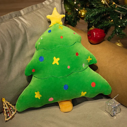Christmas Decorative Cushion Santa Claus Toy Apple Peaceful Fruit Christmas wreath Cushion Gingerbread Man Cartoon Style