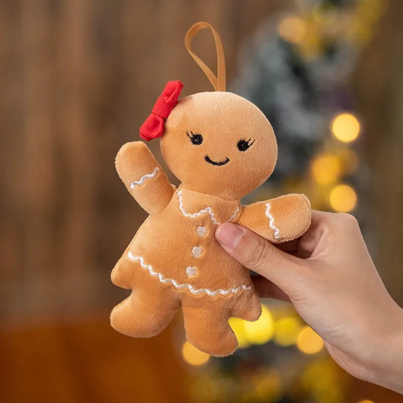 Christmas Decorative Cushion Santa Claus Toy Apple Peaceful Fruit Christmas wreath Cushion Gingerbread Man Cartoon Style
