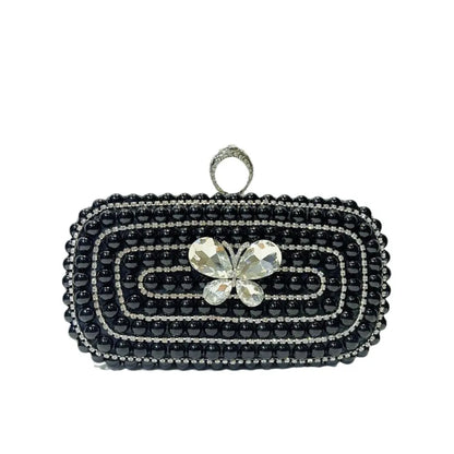 New Large Capacity Diamond Embedded Clutch Bag Fashionable Pearl Evening Bag For Parties And Dinners Ladies Handbag