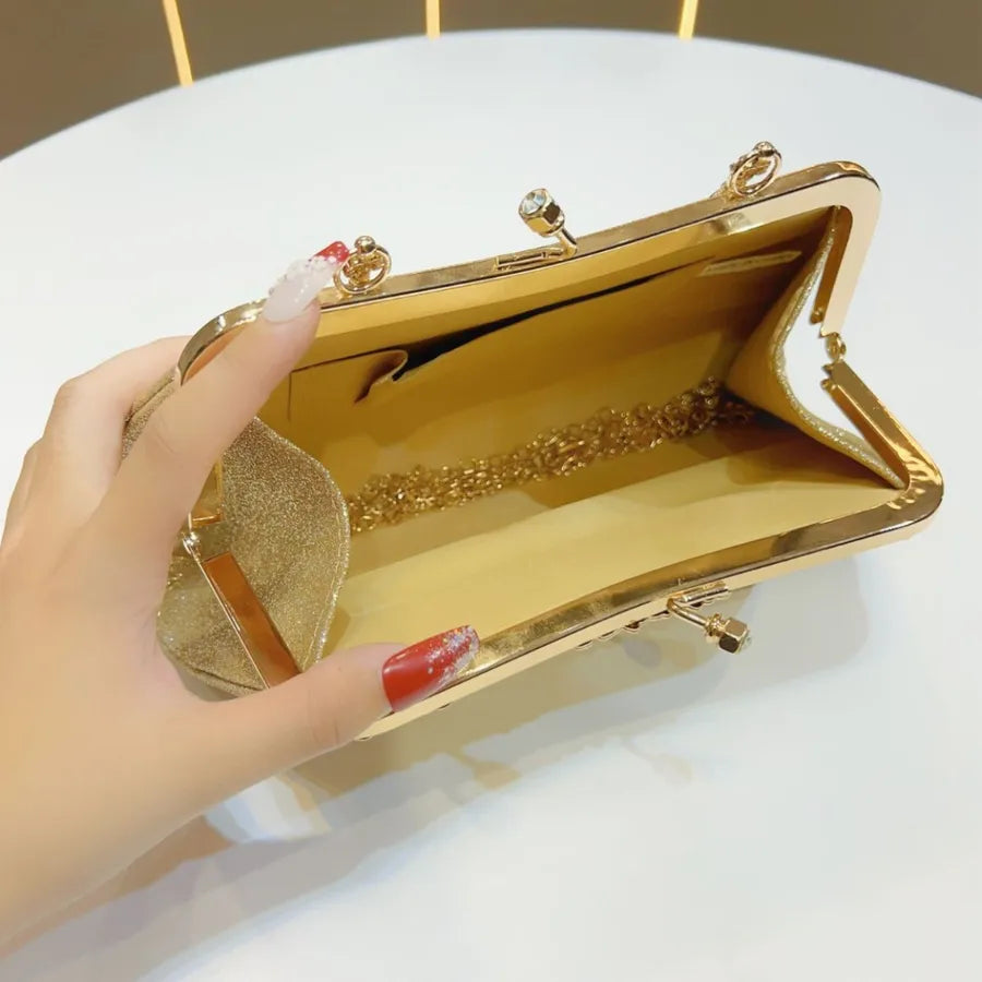 Elegant Women's Folded Handbag For Dinner Party High-End Sensation Luxury Clutch Bag Square Shape Polyester Fashion Element