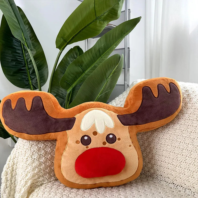Christmas Decorative Cushion Santa Claus Toy Apple Peaceful Fruit Christmas wreath Cushion Gingerbread Man Cartoon Style
