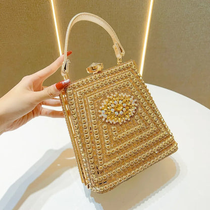 New Evening Bag Diamond Embellished Cheongsam Shoulder Crossbody Phone Bag For Dinner Party Sparkling Single Strap Handbag