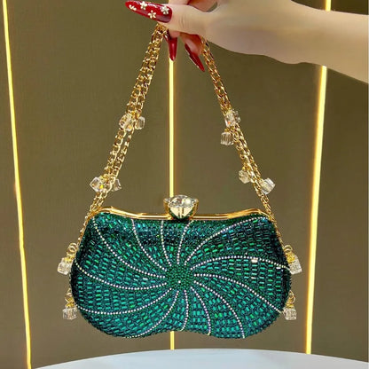 Elegant Shiny Rhinestone Evening Bag Fashionable Ladies Clutch Handbag Matched With Dresses Perfect For Dinner Party