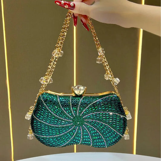 Elegant Shiny Rhinestone Evening Bag Fashionable Ladies Clutch Handbag Matched With Dresses Perfect For Dinner Party