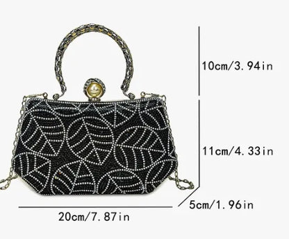 Fashionable Diamond Embedded Retro Evening Bag Women's Crossbody Chain Box Bag Special Shape Material Box Style Single Shoulder Strap