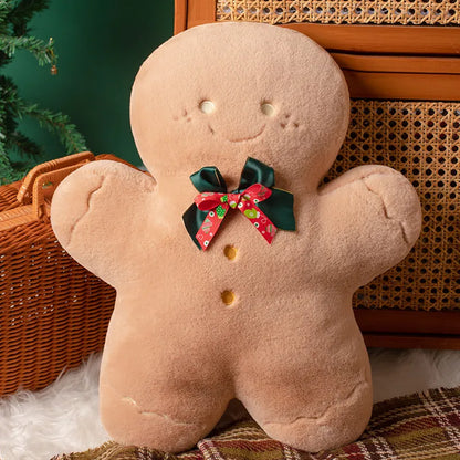Christmas Decorative Cushion Santa Claus Toy Apple Peaceful Fruit Christmas wreath Cushion Gingerbread Man Cartoon Style