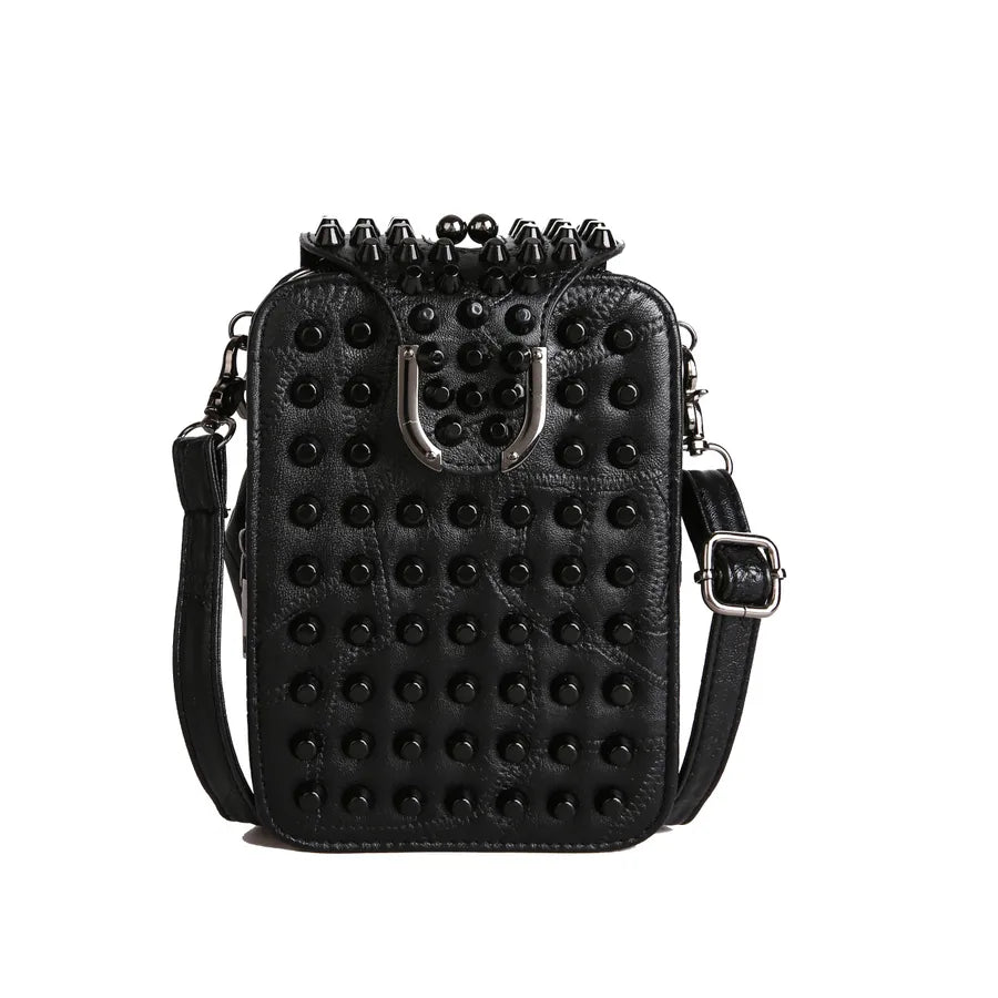 Trendy Rivet Embellished Ladies Crossbody Bag New Style Single Shoulder Bag Fashionable Clutch Small Square Bag For Women