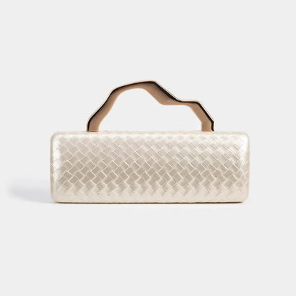 Fashionable PU Gold Shaped Clutch Bag Single Shoulder Crossbody For Evening Party Square Bag Chain Element Ladies Purse