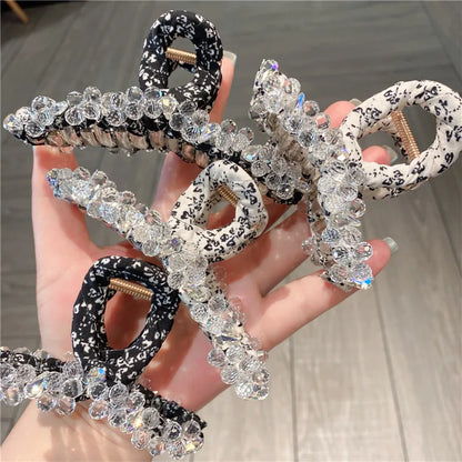 Luxury Large Crystal Hair Claw Shark Clamp Women Fashion Fairy Tale Sweet Back Of Head Updo Hair Clip Stylish Hair Accessory