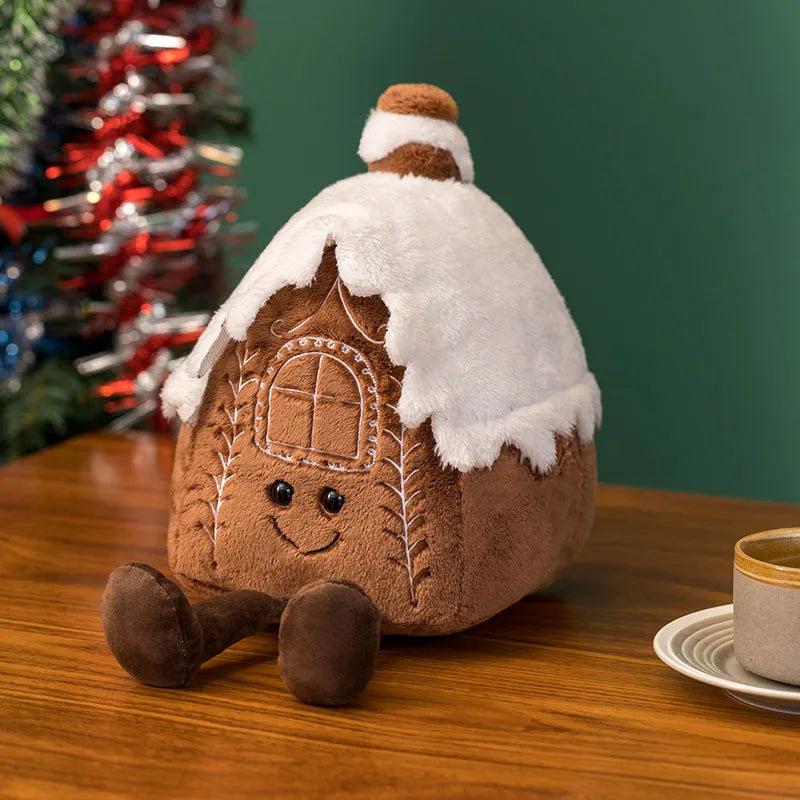 Christmas Decorative Cushion Santa Claus Toy Apple Peaceful Fruit Christmas wreath Cushion Gingerbread Man Cartoon Style