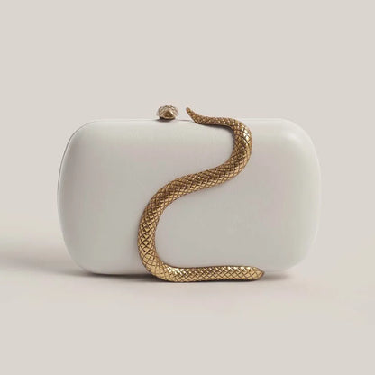 Summer Fashion Snake Skin PU Handbag Shoulder Crossbody Bag Evening Bag Oval Shape Chain Element Ladies Handbag