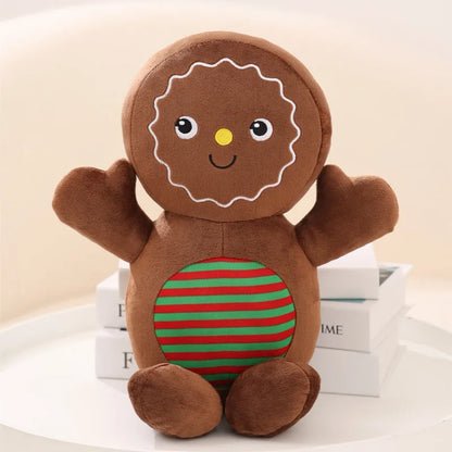Christmas Decorative Cushion Santa Claus Toy Apple Peaceful Fruit Christmas wreath Cushion Gingerbread Man Cartoon Style