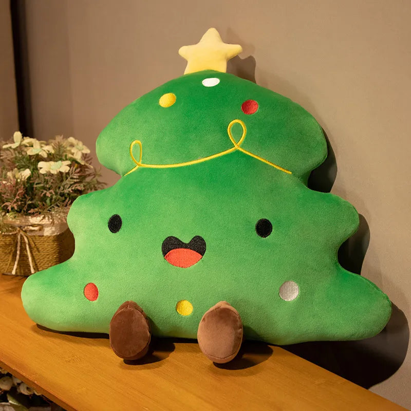 Christmas Decorative Cushion Santa Claus Toy Apple Peaceful Fruit Christmas wreath Cushion Gingerbread Man Cartoon Style