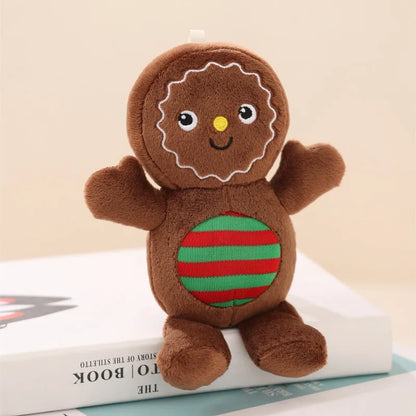 Christmas Decorative Cushion Santa Claus Toy Apple Peaceful Fruit Christmas wreath Cushion Gingerbread Man Cartoon Style