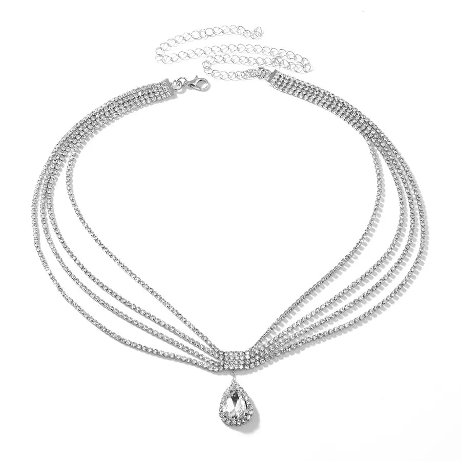 Bohemian Crystal Bridal Forehead Decor Brow Heart Drop Headband Waterdrop Hair Accessory  Style Comb Inlet