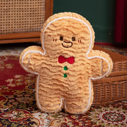 Christmas Decorative Cushion Santa Claus Toy Apple Peaceful Fruit Christmas wreath Cushion Gingerbread Man Cartoon Style