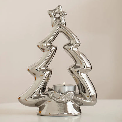 Ceramic Christmas Tree Candle Holder Halloween Scenic Spot Decoration Nordic Style Aromatherapy Candle Stand Tabletop Ornament