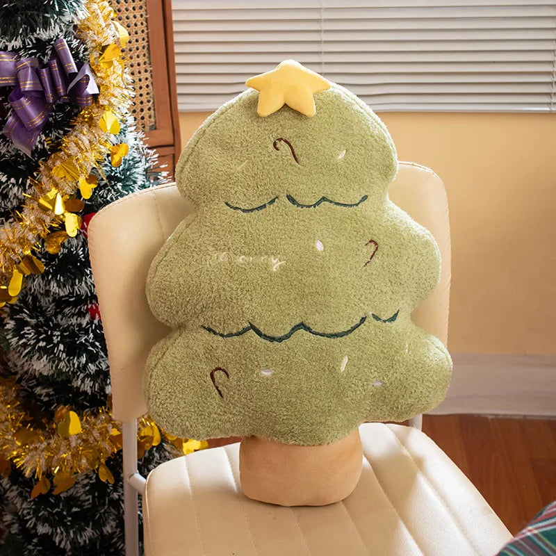 Christmas Decorative Cushion Santa Claus Toy Apple Peaceful Fruit Christmas wreath Cushion Gingerbread Man Cartoon Style