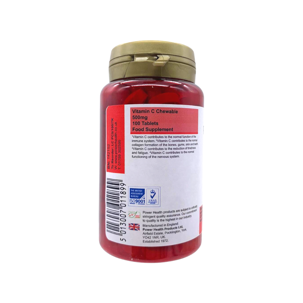 Power Health Vitamin C 500mg Orange with Betacarotene Chewable  100 tablets