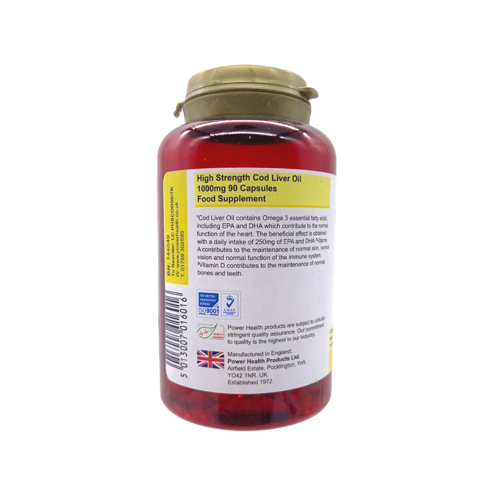 Power Health High Strength Cod Liver Oil 1000mg - 90 capsules