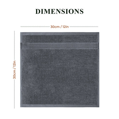 Rhodes Towel Grey 100% Cotton Hotel Quality Soft Super Absorbent Hand Bath Towels, Sheets & Face Cloths by OLIVIA ROCCO
