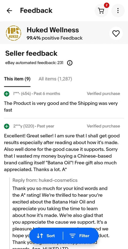 Authentic Batana Oil 60ml - Hair Growth