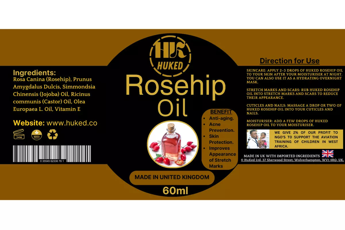Rosehip Oil 60ml - Organic Cold-Pressed