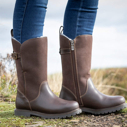 Quebec Waterproof Zip-up Fur Lined Boots - Brown