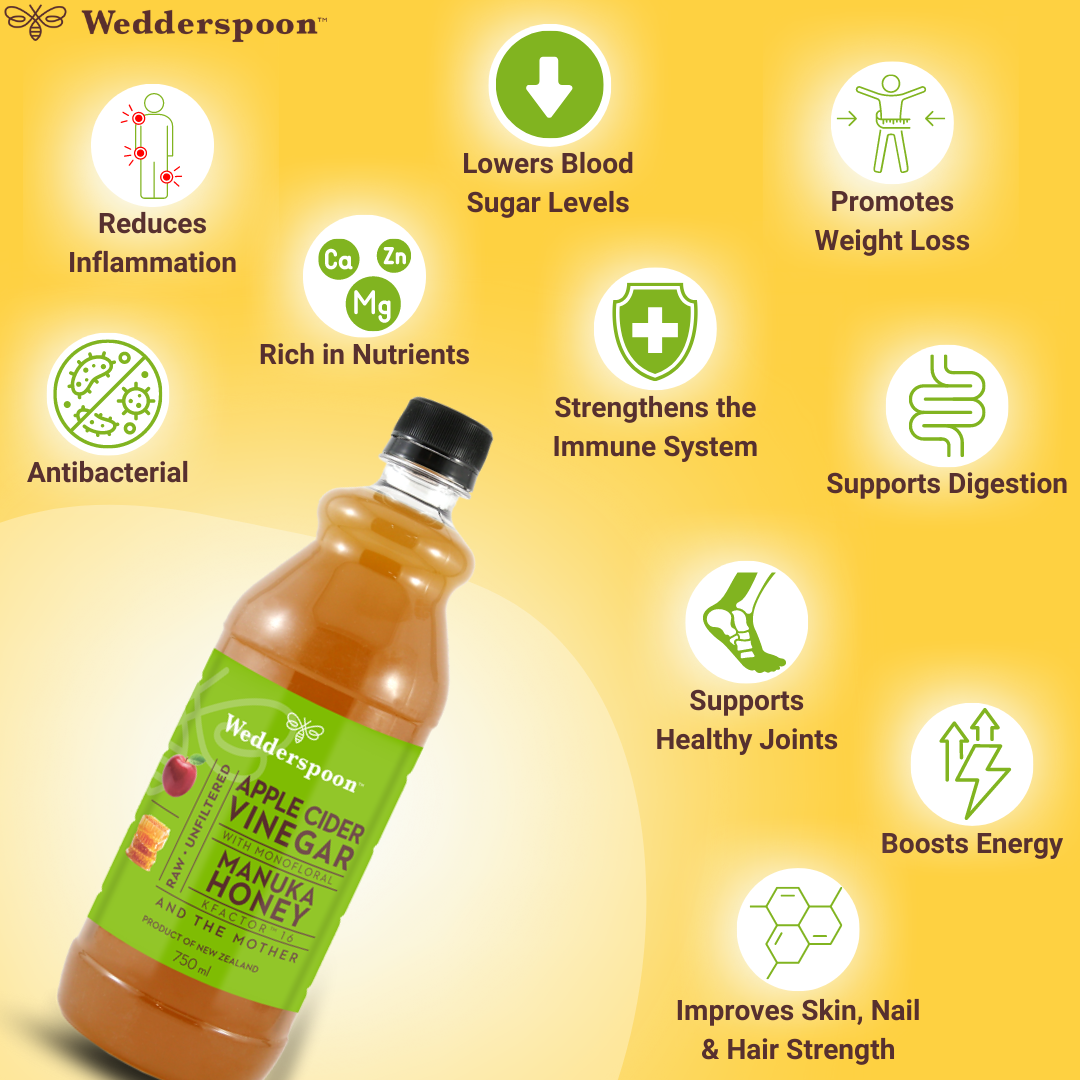 Wedderspoon Apple Cider Vinegar with Manuka Honey 750ml
