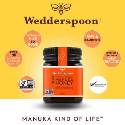Wedderspoon RAW Manuka Honey KFactor 16+ 250g