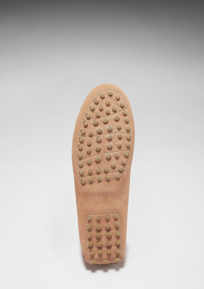 Women's Tasselled Driving Loafers, peach suede