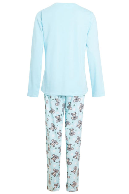 Women's 100% Cotton Koala Bear Pyjama Set Soft Breathable Nightwear PJs with Elasticated Waistband Cute Sleepwear Loungewear Perfect Gift by Daisy Dreamer